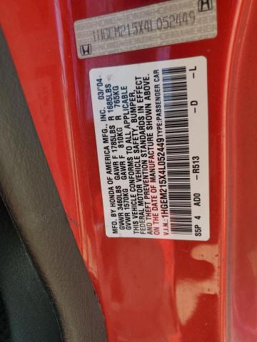 1HGEM215X4L052449 - 2004 HONDA CIVIC LX RED photo 13