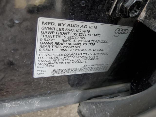 WA1VABF76KD017250 - 2019 AUDI Q7 PRESTIGE 黑色 照片 13