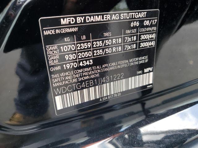 WDCTG4EB1JJ431222 - 2018 MERCEDES-BENZ GLA 250 Qara foto 12