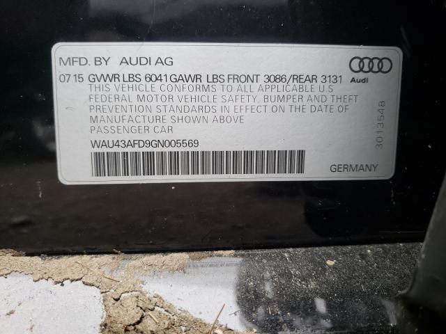 WAU43AFD9GN005569 - 2016 AUDI A8 L QUATTRO GRAY photo 10