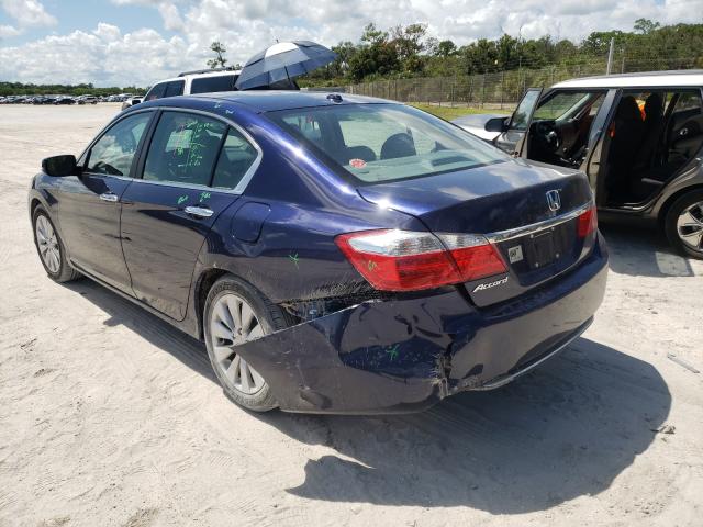 1HGCR2F82DA183270 - 2013 HONDA ACCORD EXL BLUE photo 3