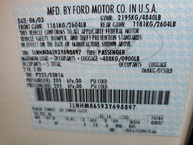 1LNHM86S93Y698897 - 2003 LINCOLN LS Ağ foto 13