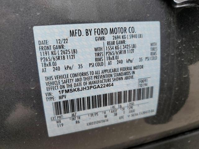 1FMSK8JH3PGA22464 - 2023 FORD EXPLORER TIMBERLINE GRAY photo 14