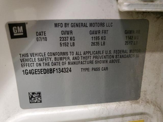 1G4GE5ED8BF134324 - 2011 BUICK LACROSSE CXS Ağ foto 12