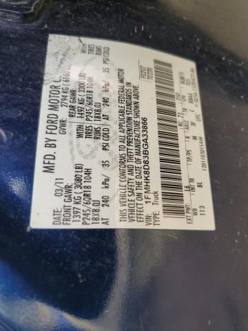 1FMHK8D83BGA33866 - 2011 FORD EXPLORER XLT Mavi foto 13