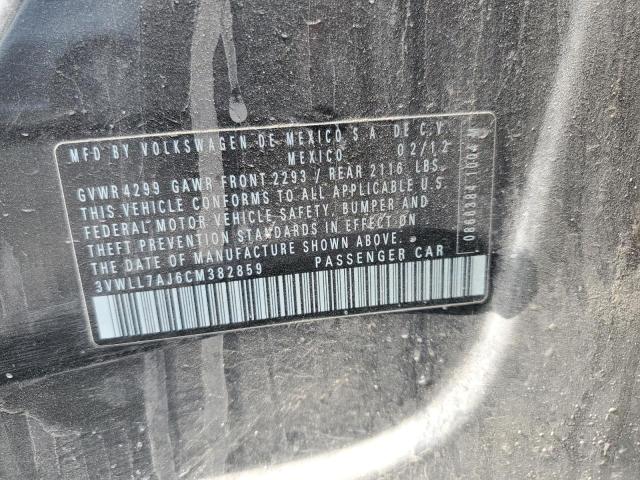3VWLL7AJ6CM382859 - 2012 VOLKSWAGEN JETTA TDI Чорний фото 12