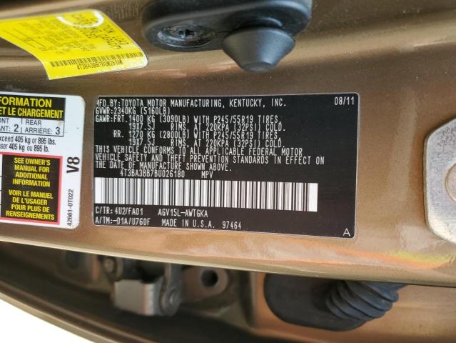 4T3BA3BB7BU026180 - 2011 TOYOTA VENZA GOLD photo 14