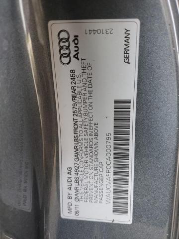 WAUCVAFR0CA000795 - 2012 AUDI S5 PREMIUM PLUS 灰色 照片 12