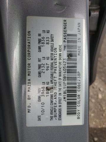 JM1BL1UF0B1405423 - 2011 MAZDA 3 I SILVER photo 12