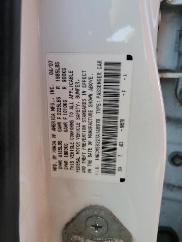 1HGCM56327A148978 - 2007 HONDA ACCORD SE WHITE photo 12