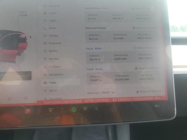 7SAYGDEE3NF371143 - 2022 TESLA MODEL Y BLACK photo 9
