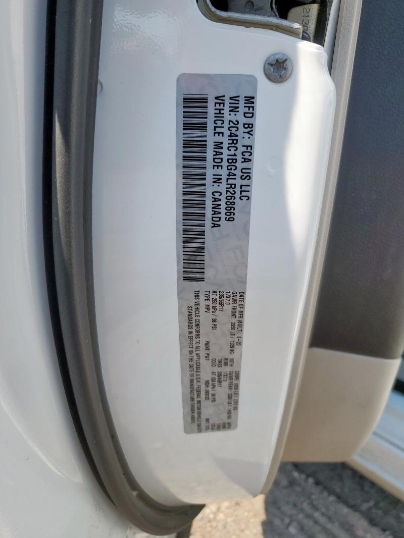 2C4RC1BG4LR268669 - 2020 CHRYSLER PACIFICA TOURING L WHITE photo 13