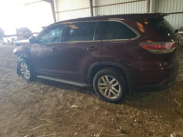 5TDZARFH5ES009089 - 2014 TOYOTA HIGHLANDER LE MAROON photo 2