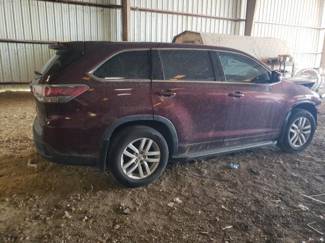 5TDZARFH5ES009089 - 2014 TOYOTA HIGHLANDER LE MAROON photo 3