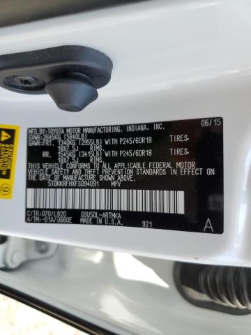 5TDKKRFHXFS094091 - 2015 TOYOTA HIGHLANDER XLE 白色 照片 14