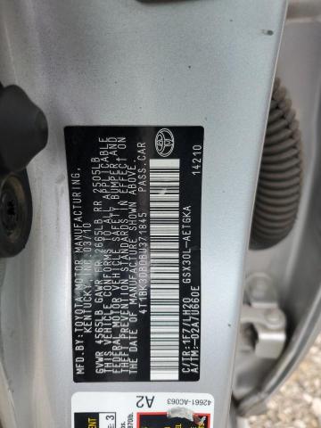 4T1BK3DB0BU371845 - 2011 TOYOTA AVALON BASE SILVER photo 12