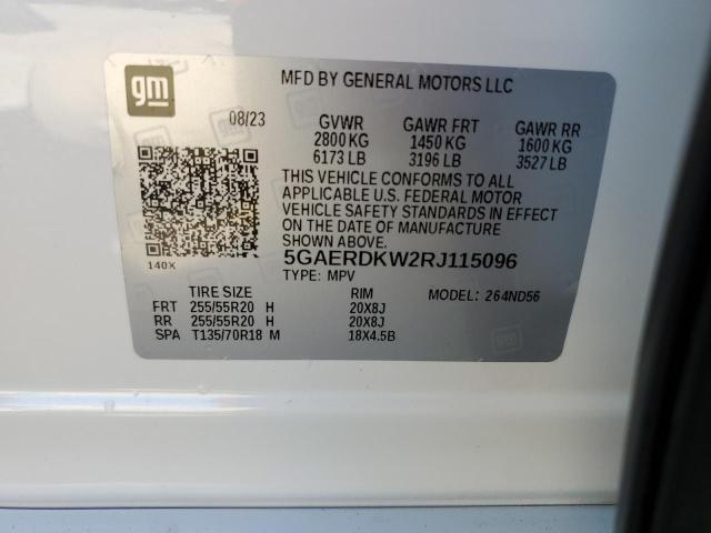 5GAERDKW2RJ115096 - 2024 BUICK ENCLAVE AVENIR 白色 照片 13