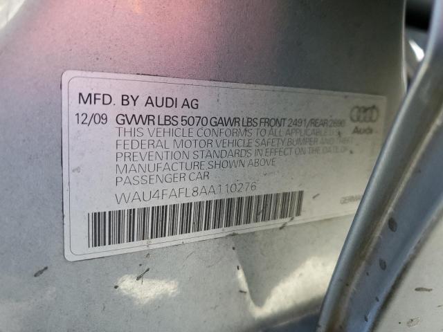 WAU4FAFL8AA110276 - 2010 AUDI A4 PRESTIGE GRAY photo 12