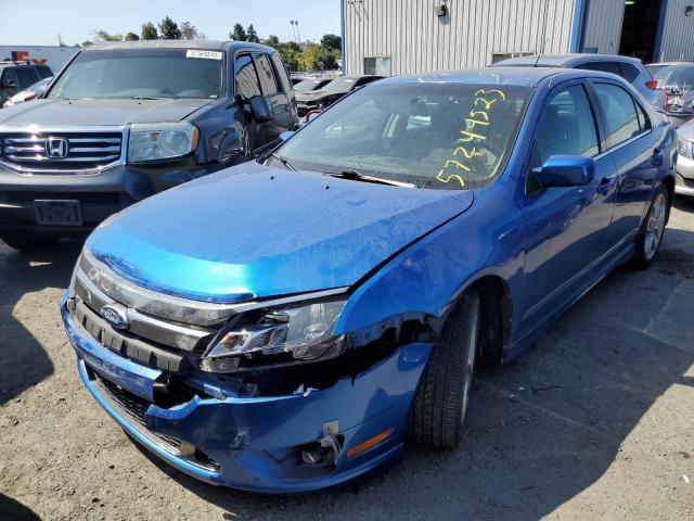 3FAHP0KC5BR215131 - 2011 FORD FUSION SPORT BLUE photo 1