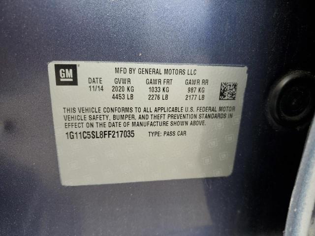 1G11C5SL8FF217035 - 2015 CHEVROLET MALIBU 1LT 蓝色 照片 12