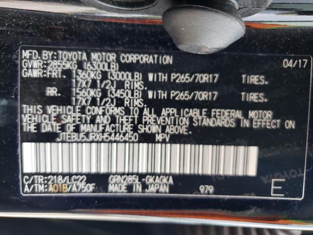 JTEBU5JRXH5446450 - 2017 TOYOTA 4RUNNER SR5/SR5 PREMIUM 黑色 照片 13