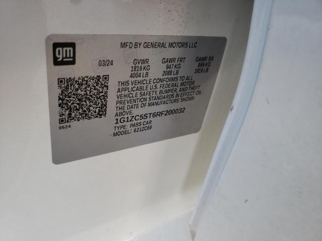 1G1ZC5ST6RF200032 - 2024 CHEVROLET MALIBU LS Biały zdjęcie 12