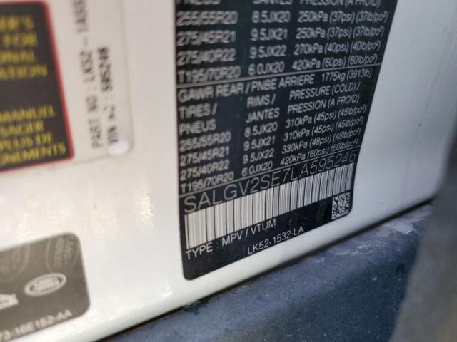 SALGV2SE7LA595246 - 2020 LAND ROVER RANGE ROVE AUTOBIOGRAPHY WHITE photo 13