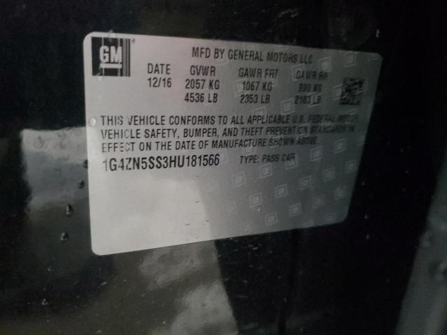 1G4ZN5SS3HU181566 - 2017 BUICK LACROSSE PREFERRED BLACK photo 12