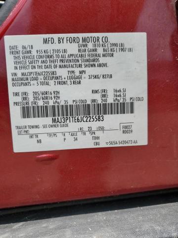 MAJ3P1TE6JC225583 - 2018 FORD ECOSPORT SE Granate foto 13