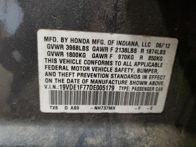 19VDE1F77DE005179 - 2013 ACURA ILX 20 TECH GRAY photo 12