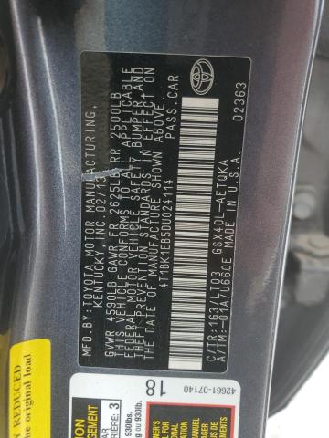 4T1BK1EB5DU024114 - 2013 TOYOTA AVALON BASE 灰色 照片 13