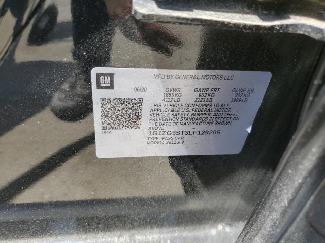 1G1ZG5ST3LF129206 - 2020 CHEVROLET MALIBU RS 黑色 照片 12