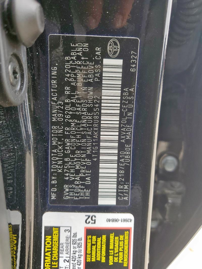 4T1G11AKXRU855422 - 2024 TOYOTA CAMRY SE NIGHT SHADE BLACK photo 12