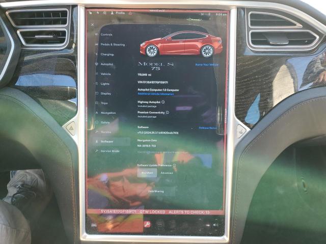 5YJSA1E17GF159171 - 2016 TESLA MODEL S 红色 照片 9