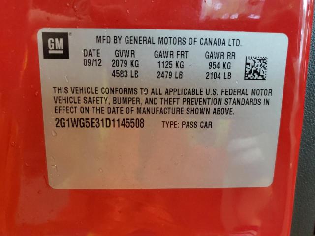 2G1WG5E31D1145508 - 2013 CHEVROLET IMPALA LT RED photo 12