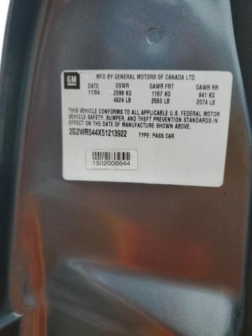 2G2WR544X51213922 - 2005 PONTIAC GRAND PRIX GTP TEAL photo 12