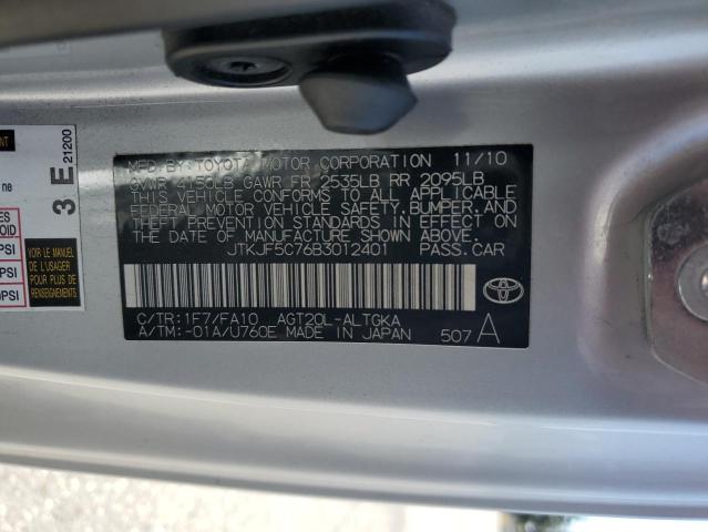 JTKJF5C76B3012401 - 2011 TOYOTA SCION TC Gümüş foto 12