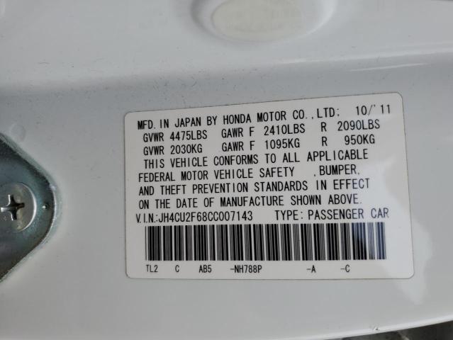 JH4CU2F68CC007143 - 2012 ACURA TSX TECH WHITE photo 12