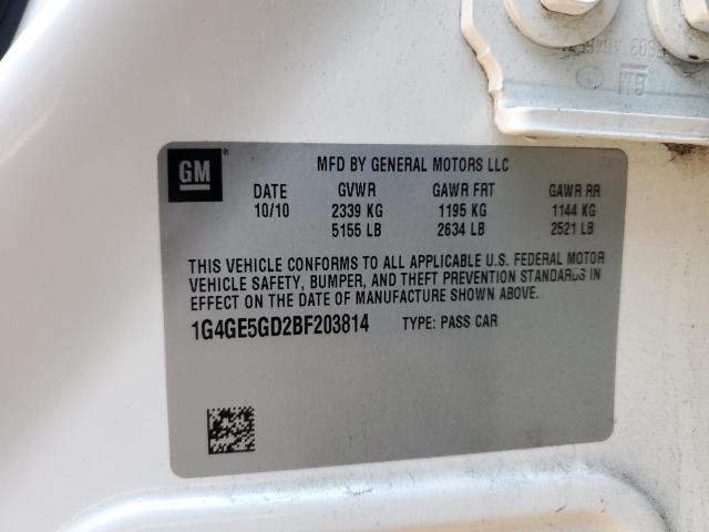 1G4GE5GD2BF203814 - 2011 BUICK LACROSSE CXS Ağ foto 12