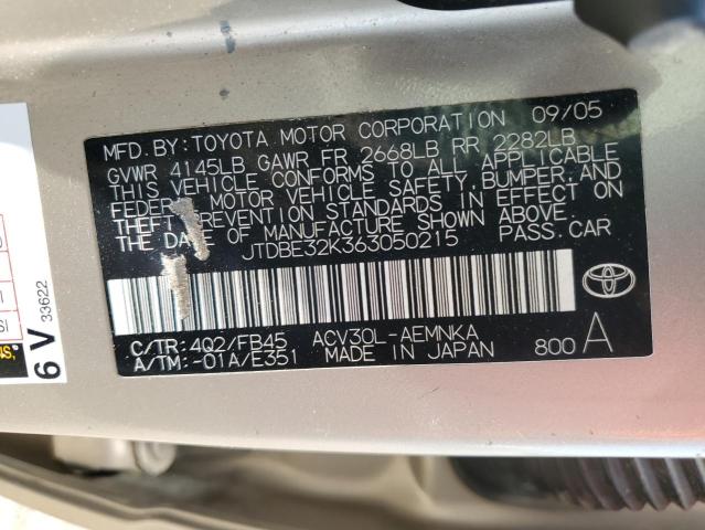 JTDBE32K363050215 - 2006 TOYOTA CAMRY SE LE Altın fotoğraf 13
