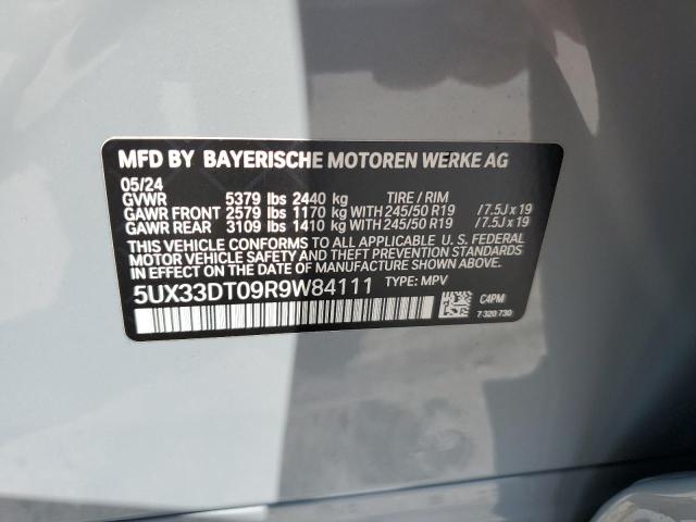 5UX33DT09R9W84111 - 2024 BMW X4 XDRIVE30I GRAY photo 14