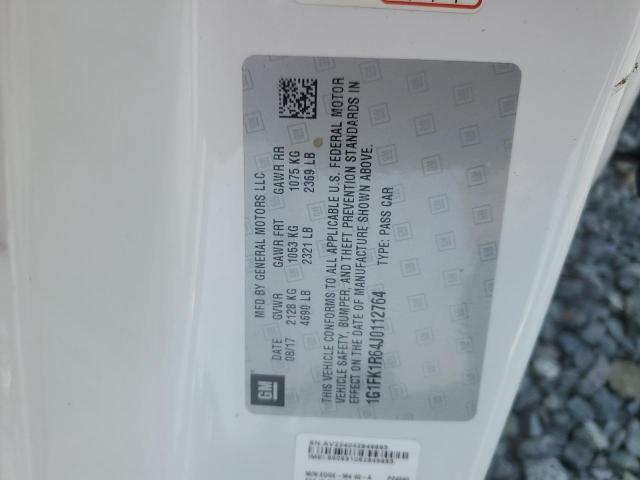 1G1FK1R64J0112764 - 2018 CHEVROLET CAMARO ZL1 白色 照片 12