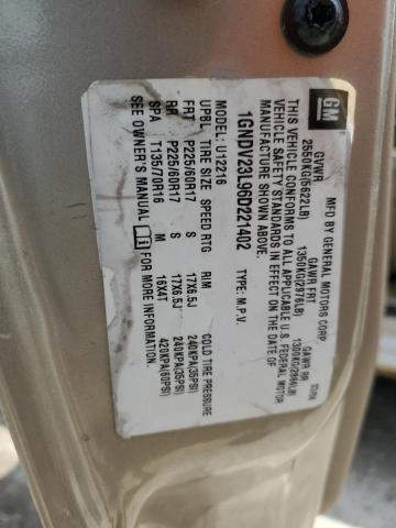 1GNDV23L96D221402 - 2006 CHEVROLET UPLANDER LS 金色 照片 12