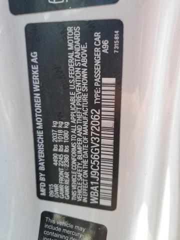 WBA1J9C56GV372062 - 2016 BMW M235XI WHITE photo 12