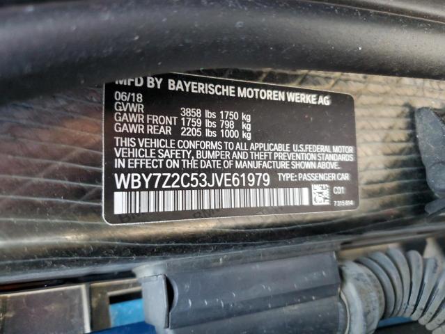 WBY7Z2C53JVE61979 - 2018 BMW I3 BEV BLUE photo 12