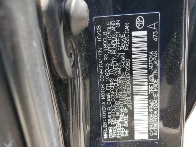JTDBL40E09J049080 - 2009 TOYOTA COROLLA BASE BLACK photo 12