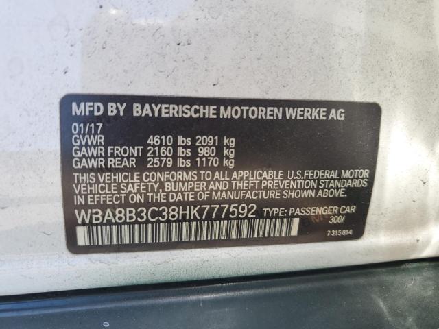 WBA8B3C38HK777592 - 2017 BMW 340 I Yaşıl foto 12
