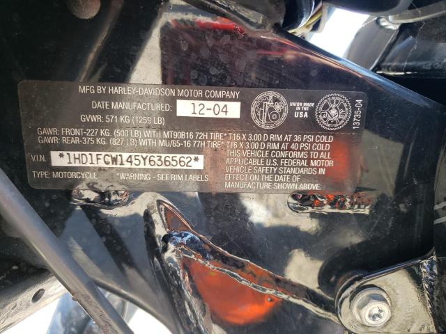 1HD1FCW145Y636562 - 2005 HARLEY-DAVIDSON FLHTCUI 黑色 照片 9