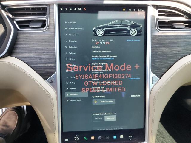 5YJSA1E41GF130274 - 2016 TESLA MODEL S Սև լուսանկար 9