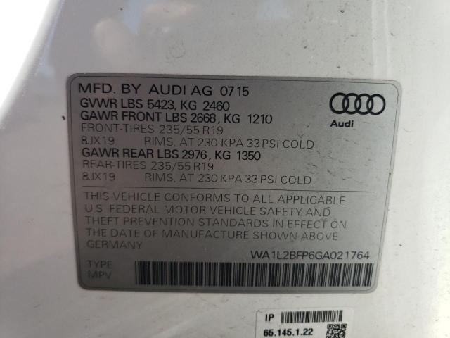 WA1L2BFP6GA021764 - 2016 AUDI Q5 PREMIUM PLUS 白色 照片 13
